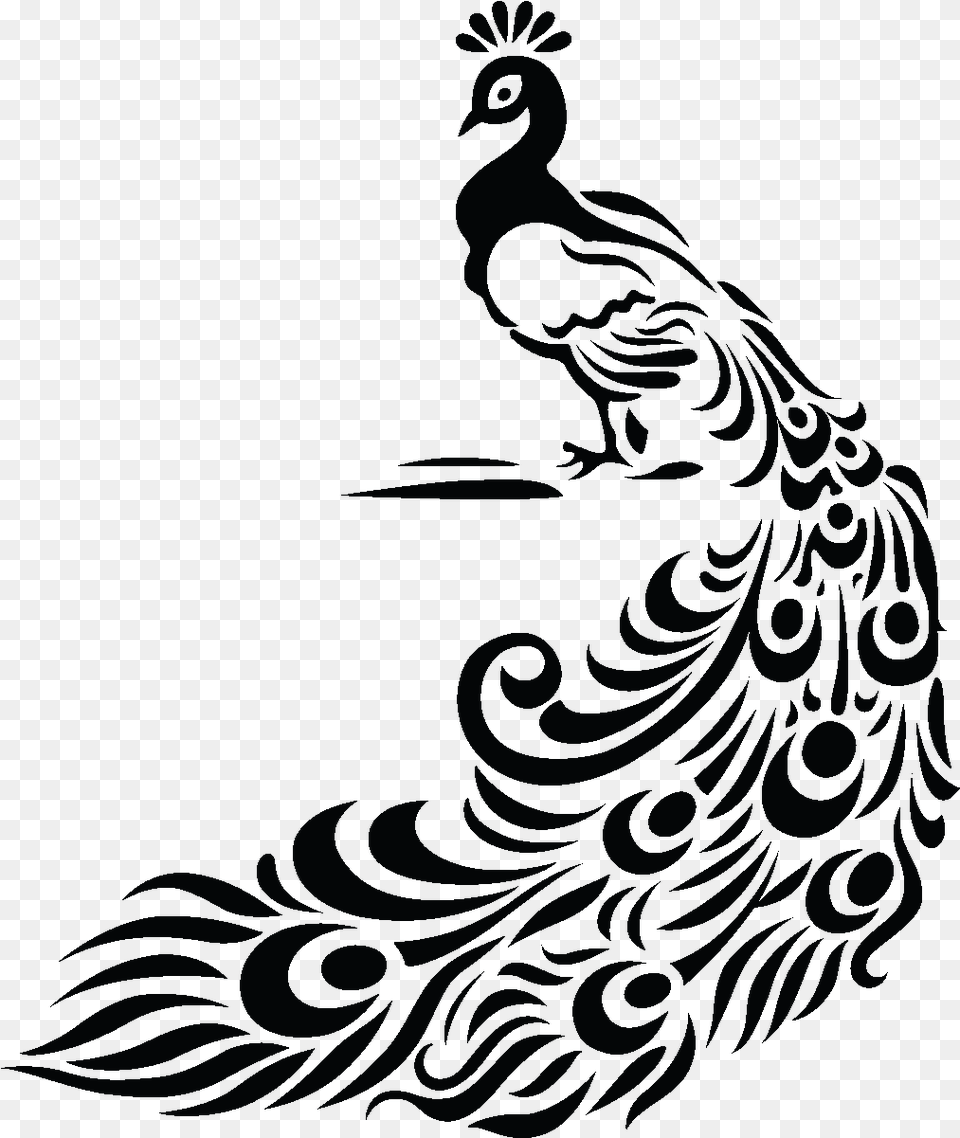 Clipart Black And White Images For Drawing Peacock Design Black And White, Pattern, Art Free Transparent Png