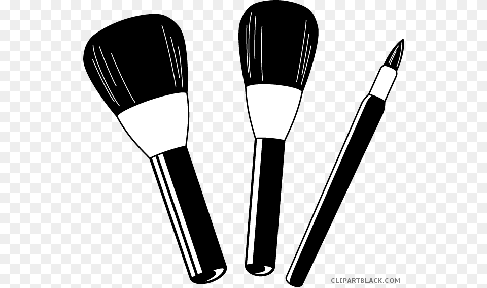 Clipart Black And White Library Brush Clipartblack Makeup Brush Clip Art, Cutlery, Fork, Device, Tool Free Transparent Png