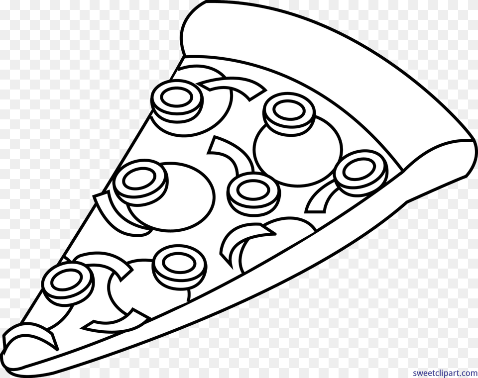 Clipart Black And White Library Combo Lineart Clip Pizza Clipart Black And White Transparent, Cone, Clothing, Hat, Lighting Png