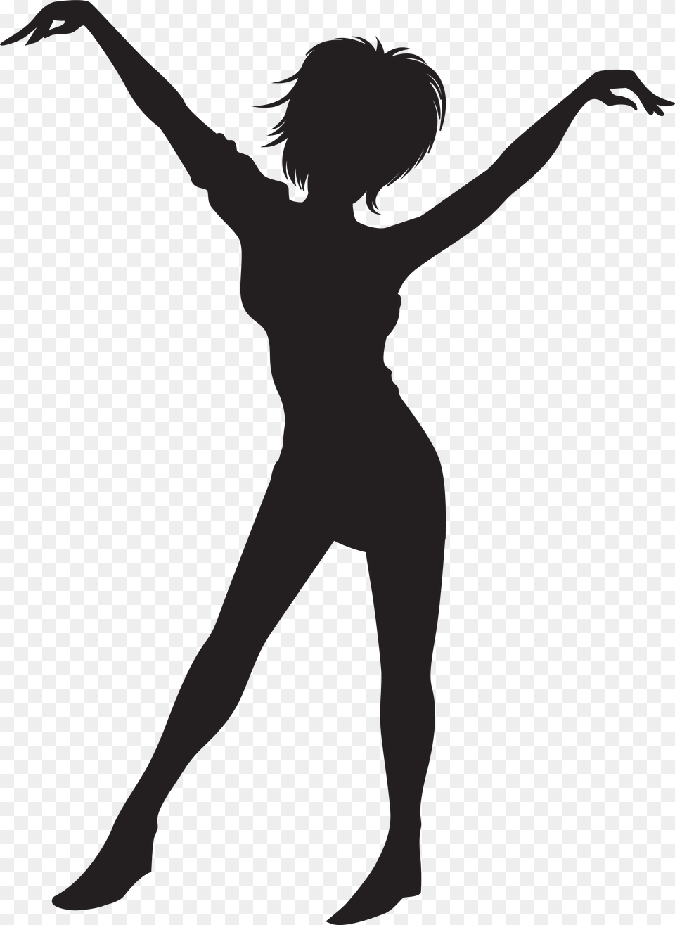 Clipart Black And White Library Dancing Girl Silhouette Dancing Girl Silhouette Jpg, Ballerina, Ballet, Leisure Activities, Person Png Image