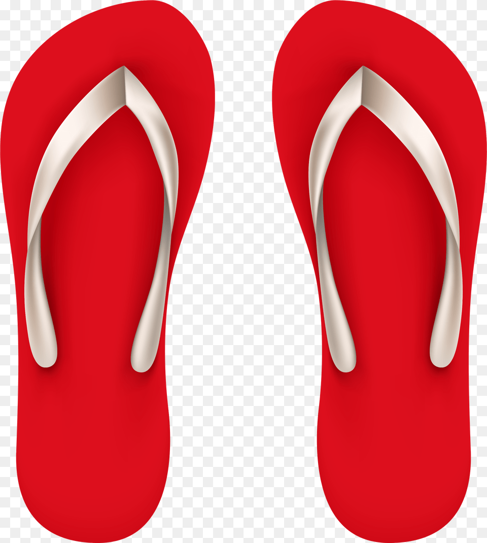Clipart Black And White Sneakers Clipart Transparent Red Flip Flops, Clothing, Flip-flop, Footwear Png Image