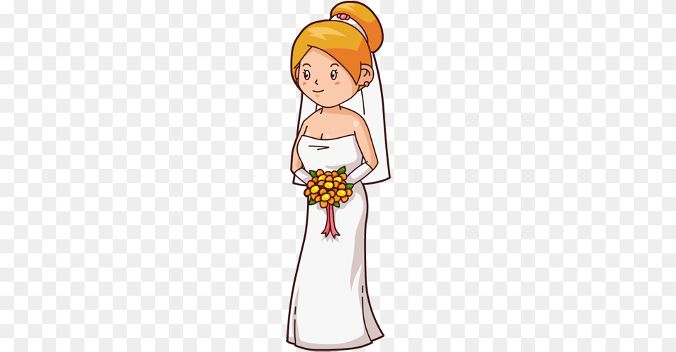 Clipart Black And White Stock Cartoon Bride Cartoon Clipart, Adult, Wedding, Person, Female Free Png