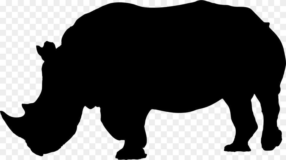 Clipart Black Rhino, Gray Png