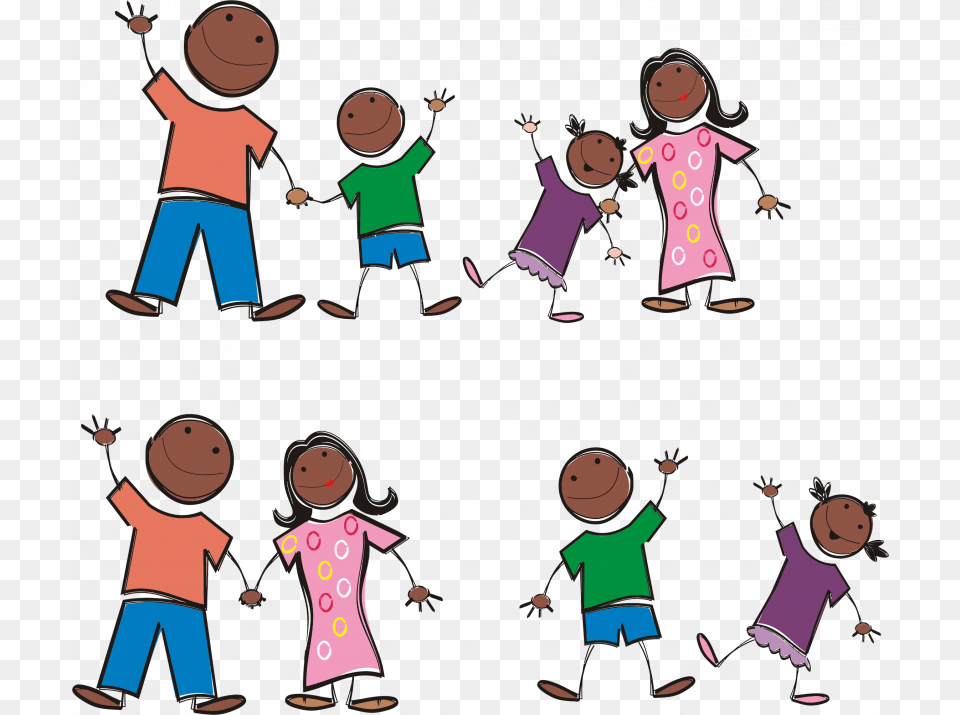 Clipart Black Stick Figure Family Family Clipart, Person, Art, Baby, Drawing Free Png Download