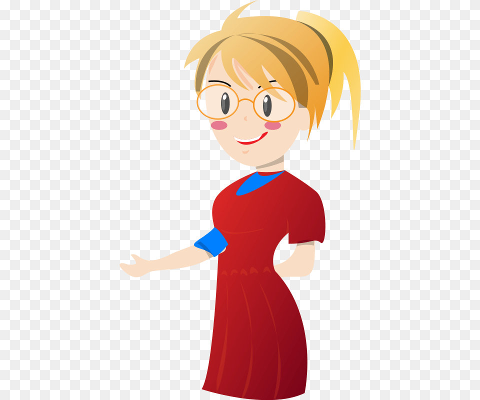 Clipart Blonde Red Dress Barineau, Publication, Book, Comics, Person Free Png Download