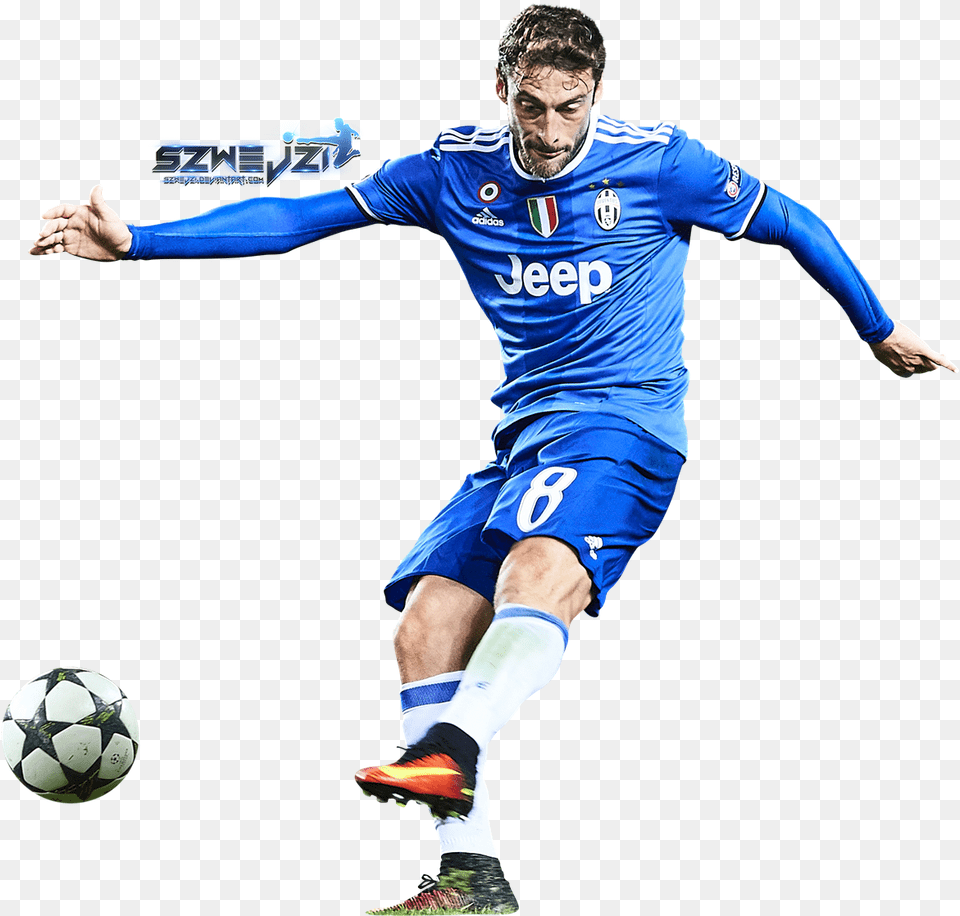Clipart Blue Football Player Clipart Black And White Kick Up A Soccer Ball, Sport, Soccer Ball, Person, Man Free Png