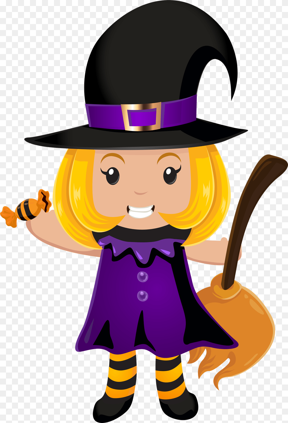 Clipart Bow Halloween Little Witch Halloween Cartoon, Baby, Person, Clothing, Hat Free Transparent Png