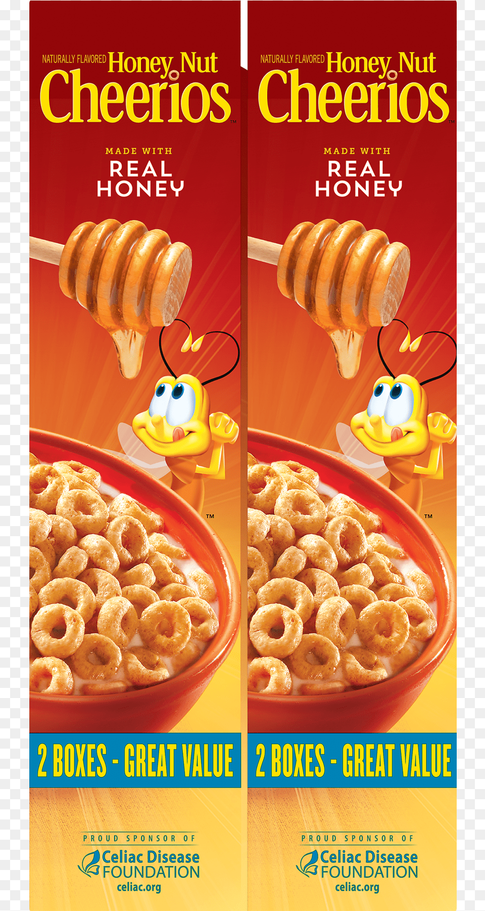 Clipart Box Breakfast Cereal Honey Nut Cheerios Gluten Cereal 2 24 Oz Boxes, Advertisement, Poster, Food Free Png Download