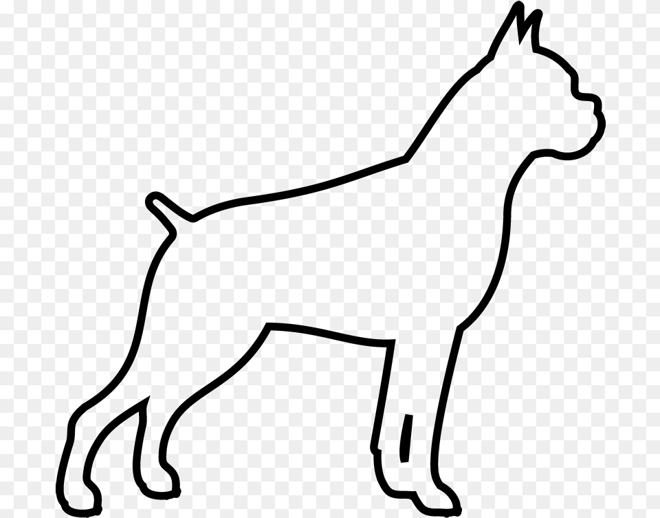 Clipart Boxer Dog Outline Black And White, Animal, Pet, Cat, Mammal Png Image