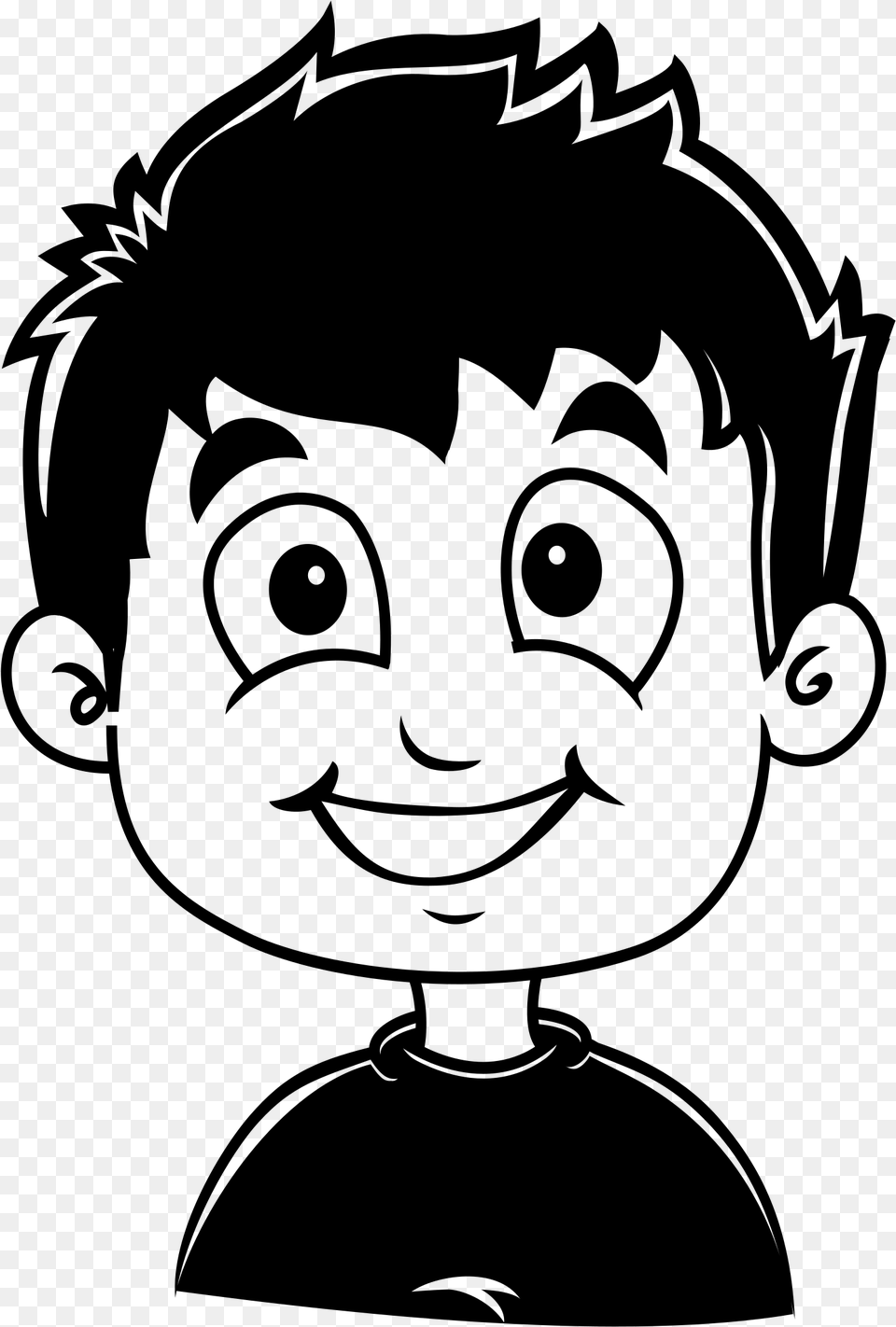 Clipart Boy Black And White Cartoons, Gray Free Png