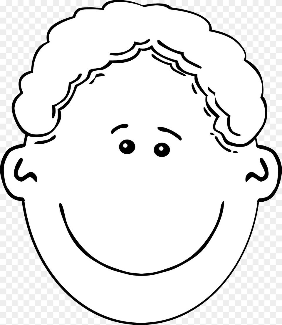 Clipart Boy Face Black And White, Stencil, Photography, Baby, Person Free Transparent Png