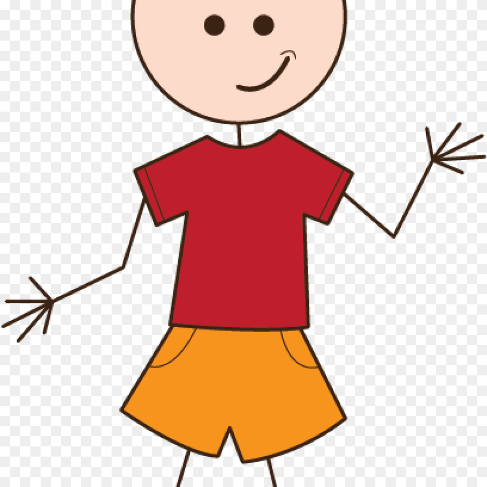 Clipart Boy Stick Figure Stick Figure Boy Transparent, Clothing, T-shirt, Cartoon, Face Free Png Download