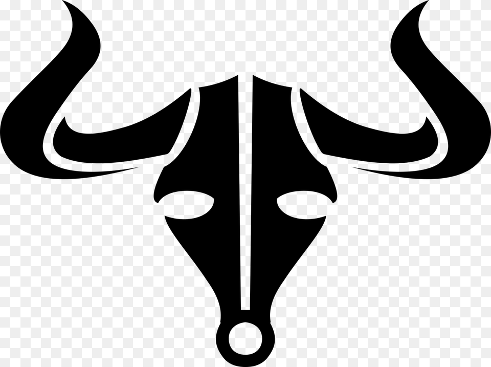 Clipart Bull Horns, Gray Png Image
