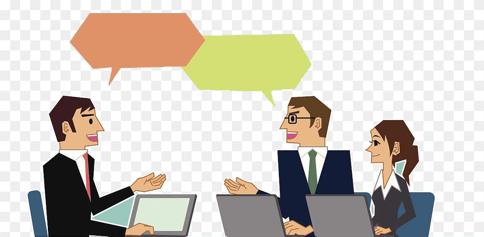 Clipart Business Meeting Discussion, Person, Conversation, Adult, Man Png