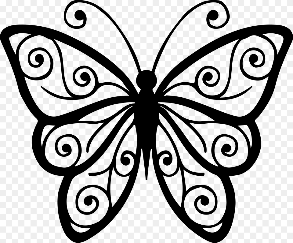 Clipart Butterfly Clip Art Of Butterfly, Gray Png Image