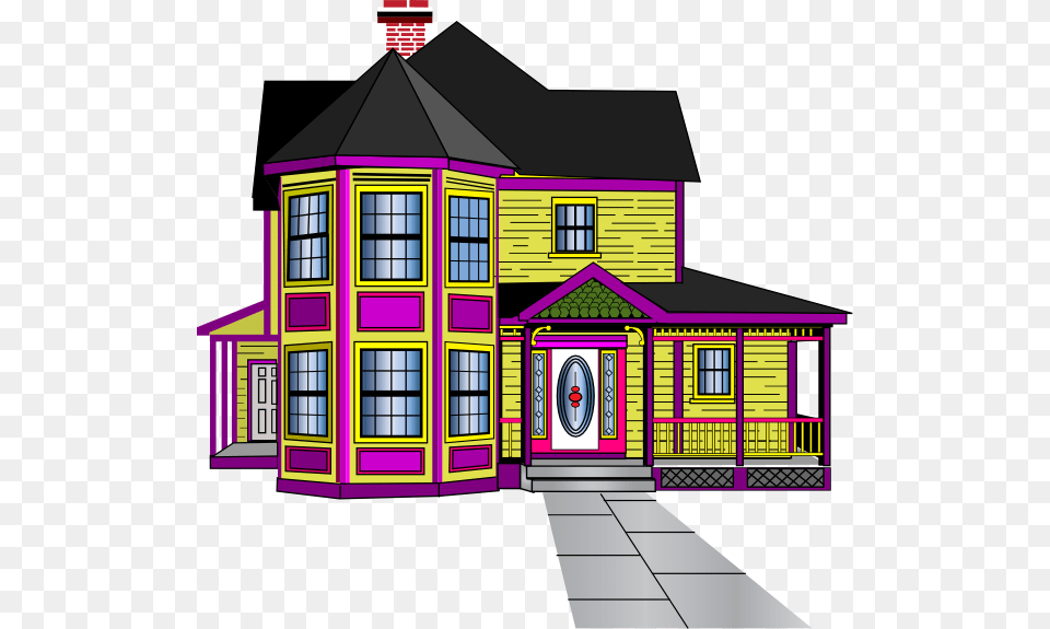 Clipart Car House Big House Clip Art, Architecture, Building, Neighborhood, Outdoors Free Png