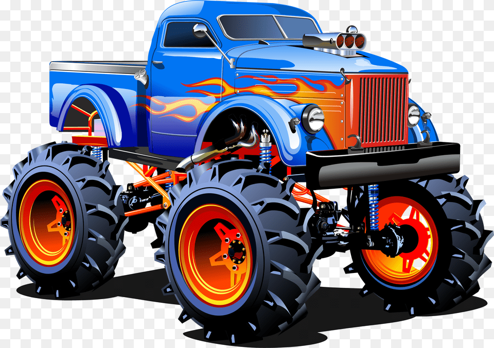 Clipart Car Monster Transparent Monster Truck Vector, Pickup Truck, Transportation, Vehicle, Machine Free Png Download