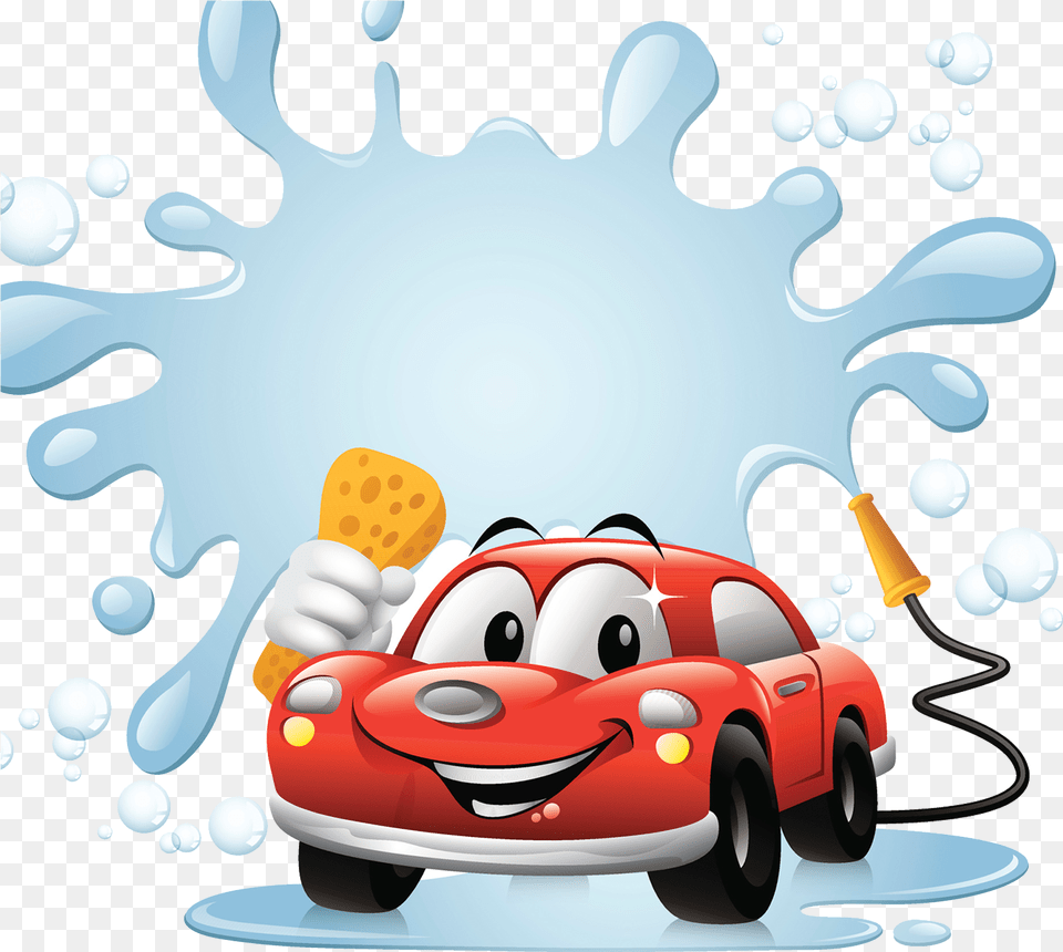 Clipart Cars Cartoon Car Wash Clean Cartoon Car, Car Wash, Vehicle, Transportation, Wheel Png Image