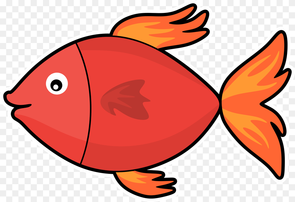 Clipart Cartoon Fish Winging, Animal, Sea Life, Goldfish Free Png Download