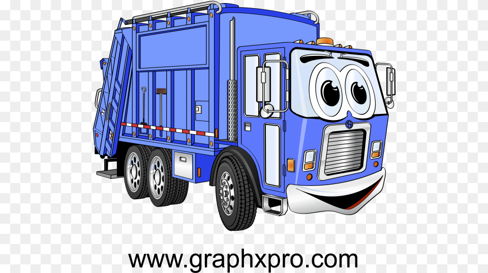 Clipart Cartoon Garbage Truck, Moving Van, Trailer Truck, Transportation, Van Png Image