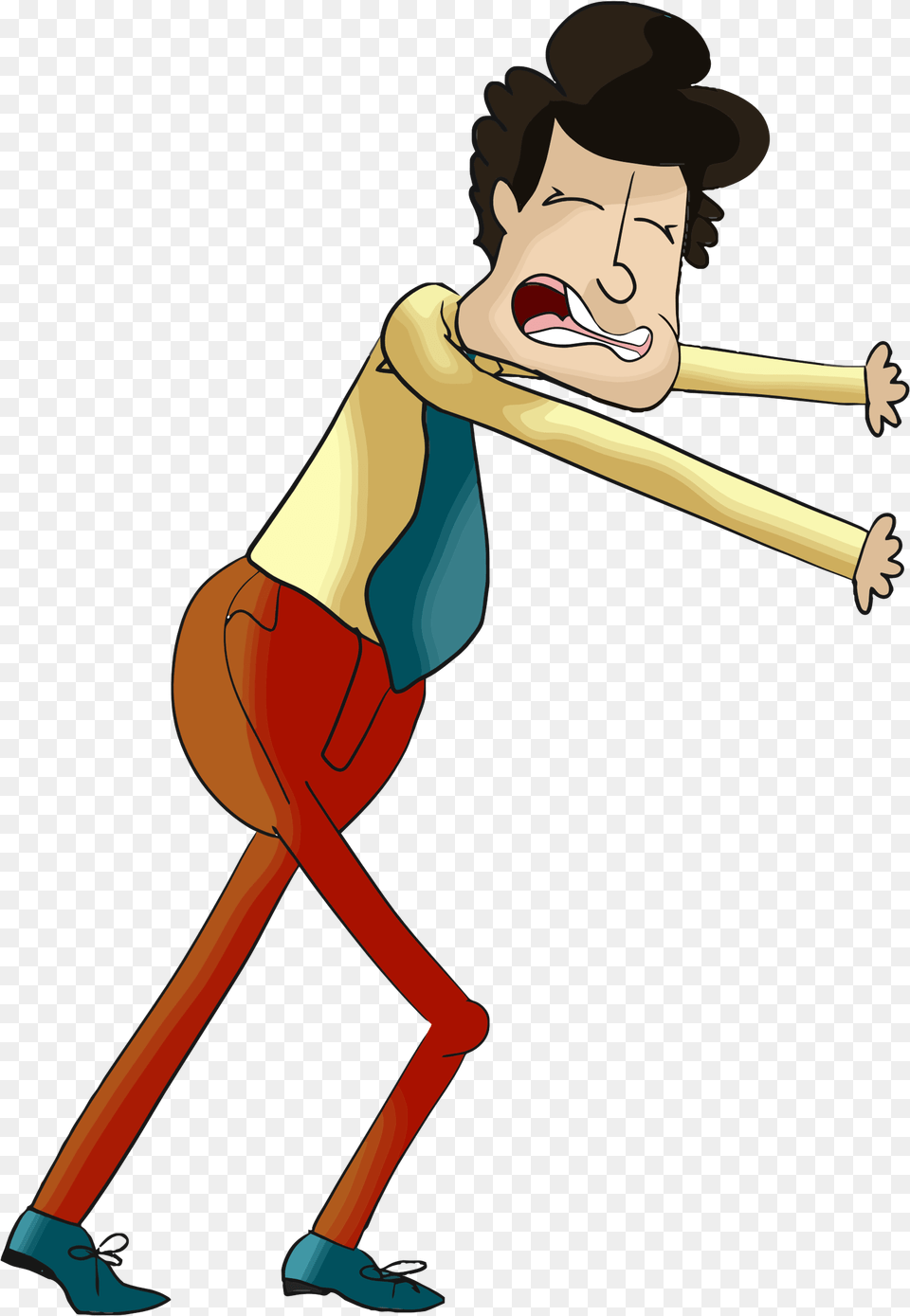 Clipart Cartoon Man Pushing Push Clipart, Adult, Female, Person, Woman Png Image