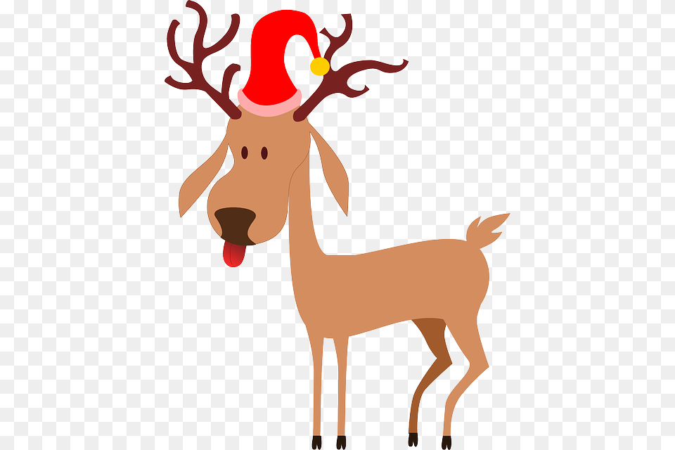 Clipart Cartoon Reindeer, Animal, Deer, Mammal, Wildlife Free Png