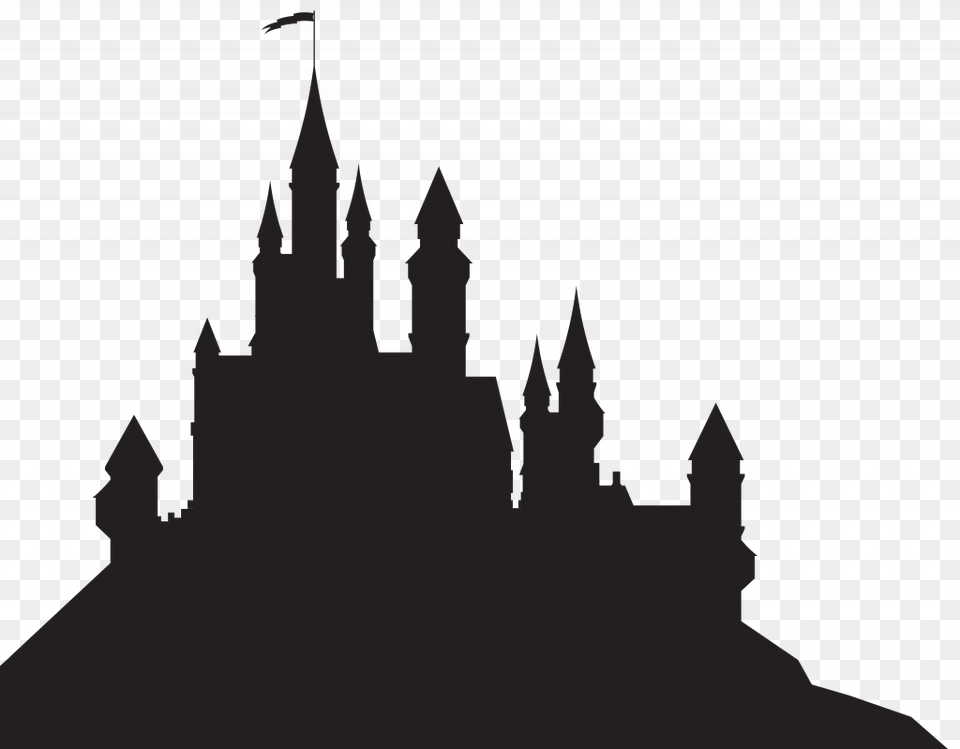 Clipart Castle Disney Hogwarts Castle Silhouette, Tower, Spire, Outdoors, Nature Free Transparent Png