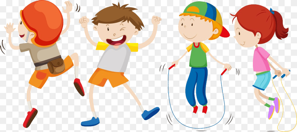 Clipart Children Jumping Rope Different Movement, Baby, Person, Face, Head Free Transparent Png
