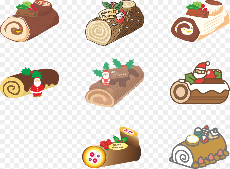 Clipart Christmas Cake Swiss Roll Christmas Decoration, Food, Meal, Lunch, Dessert Png Image