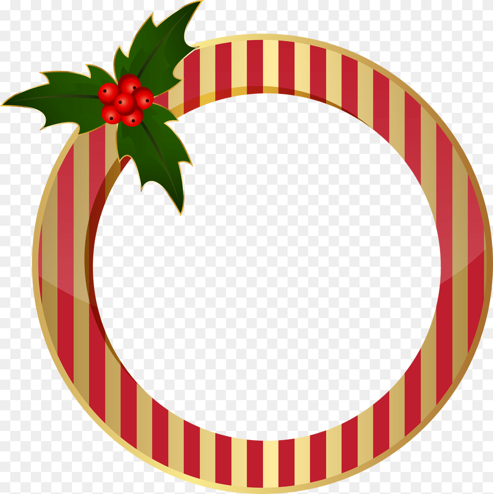 Clipart Christmas Round Transparent Frame, Oval, Wreath Free Png Download