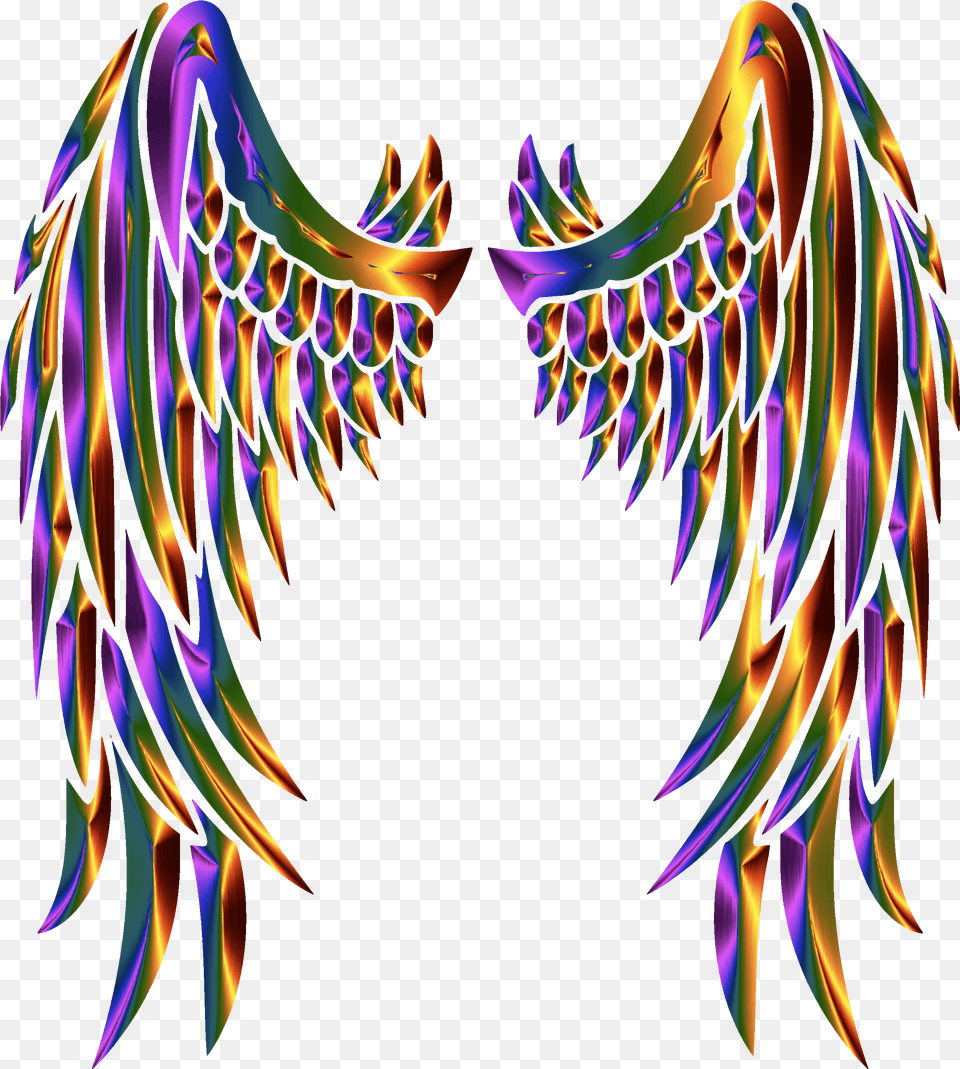 Clipart Chromatic Angel Wings Within Angel Wings Clipart Angel Wings Design, Accessories, Fractal, Ornament, Pattern Png