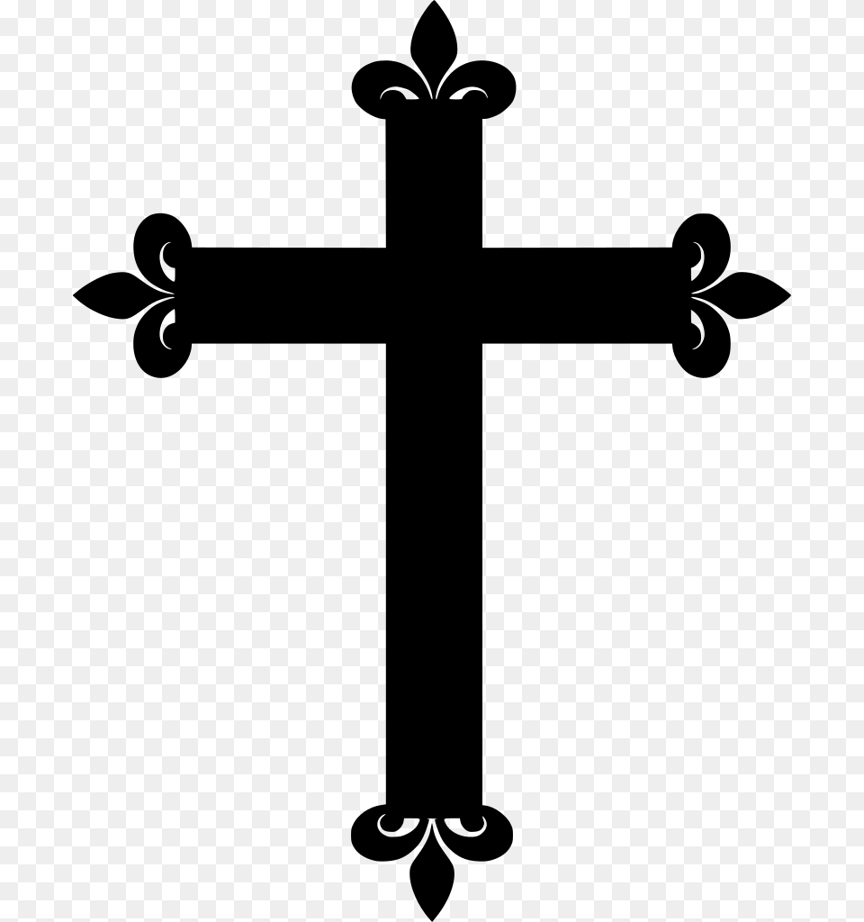 Clipart Church Cross Logo, Gray Png Image