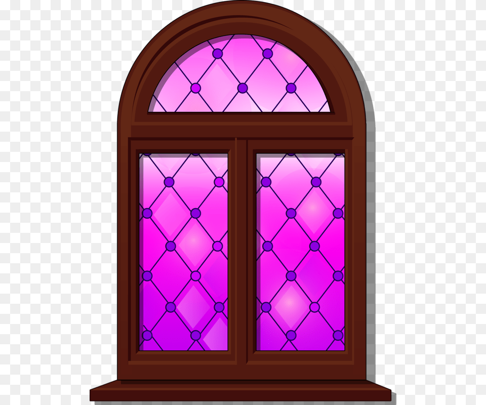 Clipart Church Stained Glass Pink Castle Window Clipart, Purple, Art Png Image