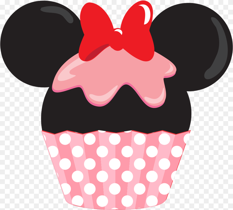 Clipart Clothes Minnie Mouse Mickey Mouse Cupcake Clipart, Food, Cake, Cream, Dessert Free Png Download