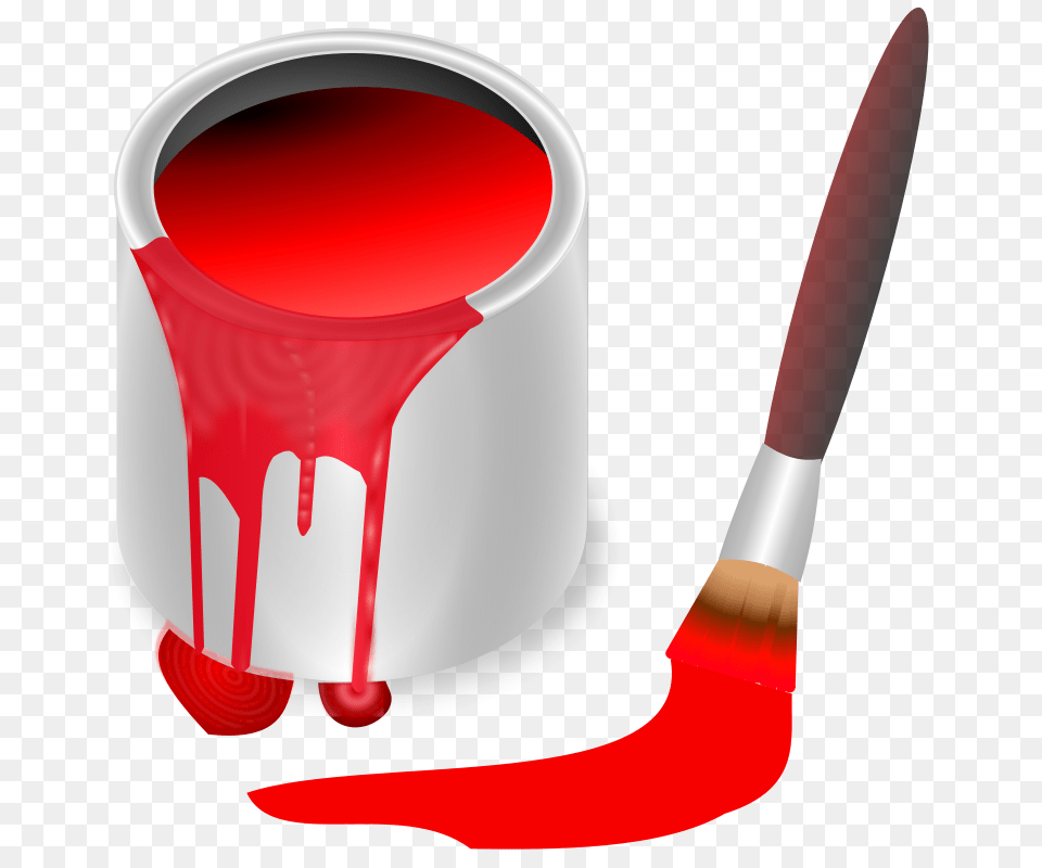 Clipart Color Bucket Red Knk Allerlei Paint, Brush, Device, Paint Container, Tool Png Image
