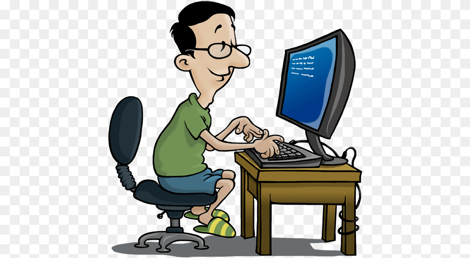 Clipart Computer Operator, Pc, Electronics, Person, Head Png Image
