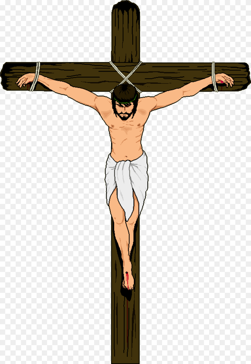 Clipart Cross Eyed Gif Transparent Jesus Jesus Crucifixion Transparent, Symbol, Crucifix, Face, Head Png