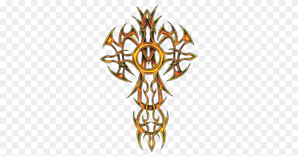 Clipart Cross Tattoos Photo, Symbol, Weapon, Emblem, Trident Png