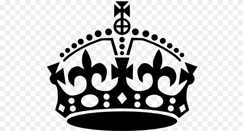 Clipart Crown Black And White Keep Calm Crown, Gray Free Transparent Png