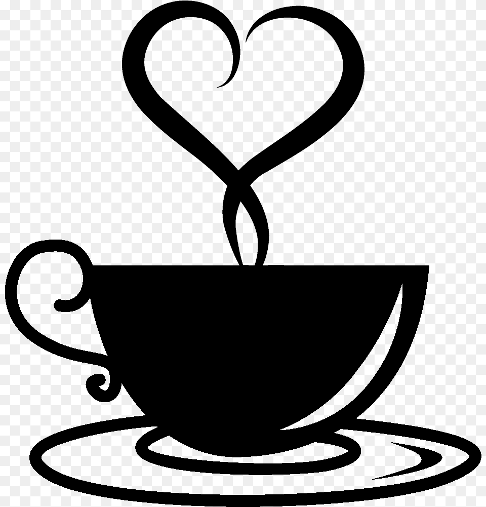 Clipart Cup Of Coffee, Heart, Silhouette Free Transparent Png