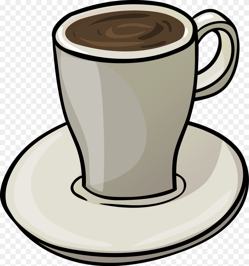 Clipart Cup Tea Biscuit Coffee Cup Cartoon, Saucer, Beverage, Coffee Cup Free Transparent Png