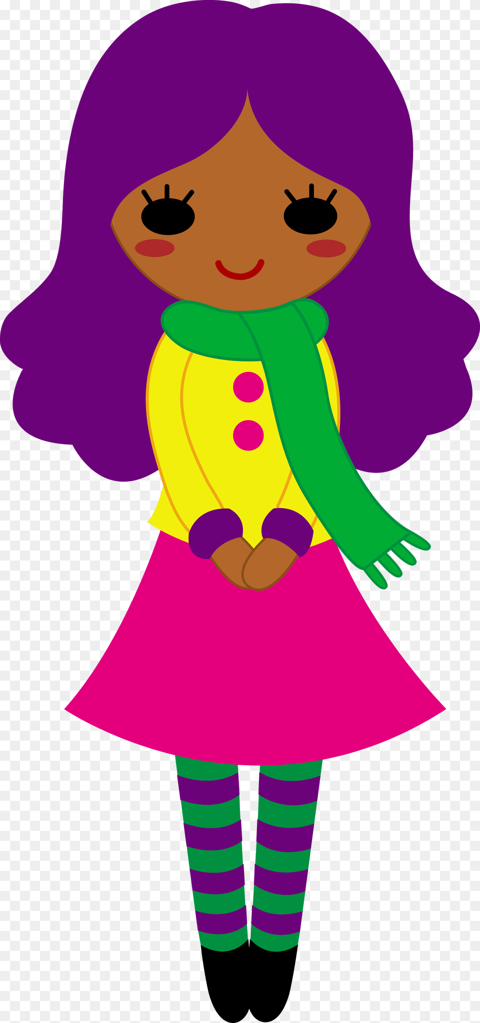 Clipart Cute Girl 101 Clip Art Girl With Purple Hair Cartoon, Baby, Person, Face, Head Png