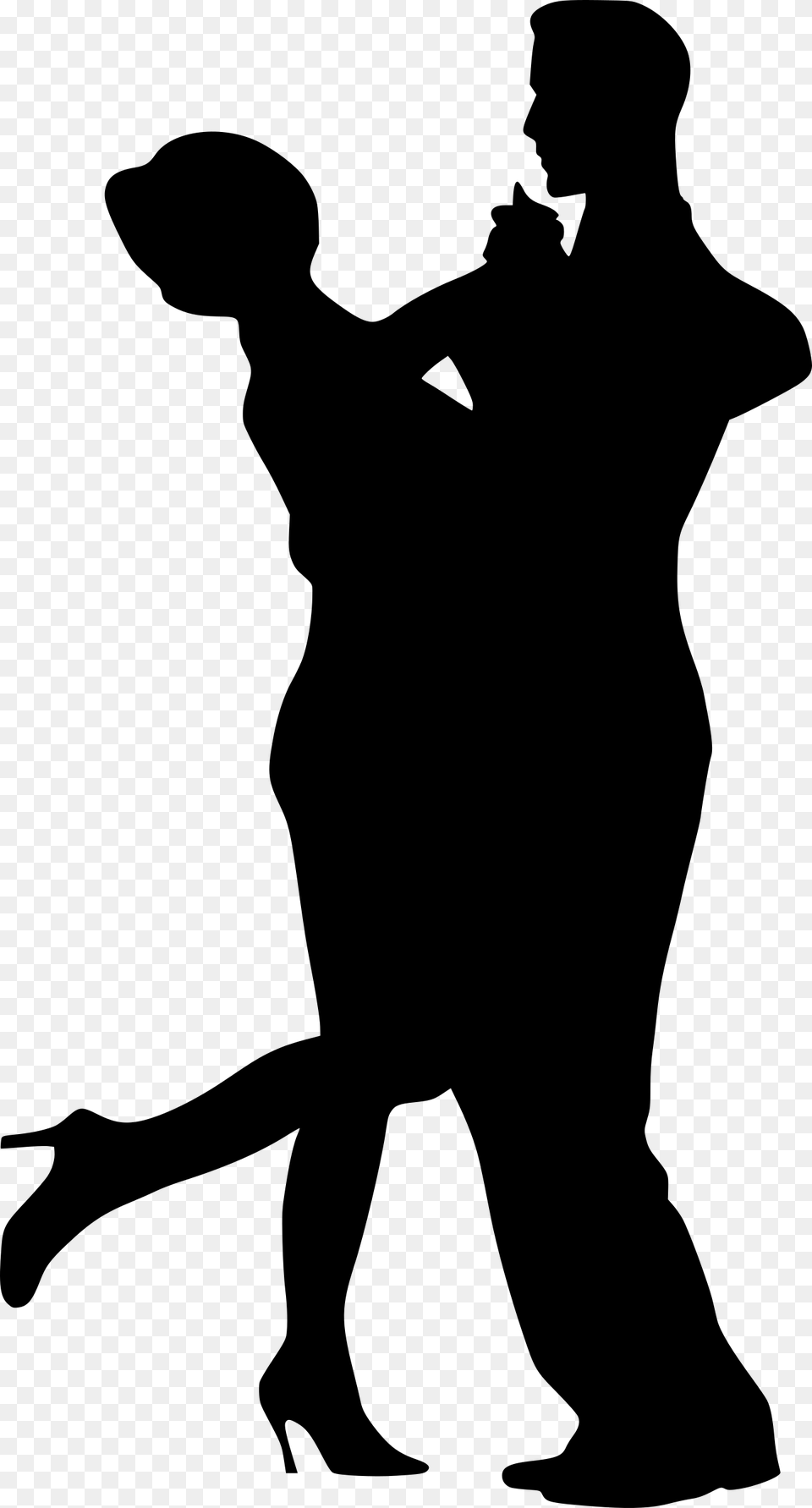 Clipart Dancing Couple Silhouette, Gray Png Image