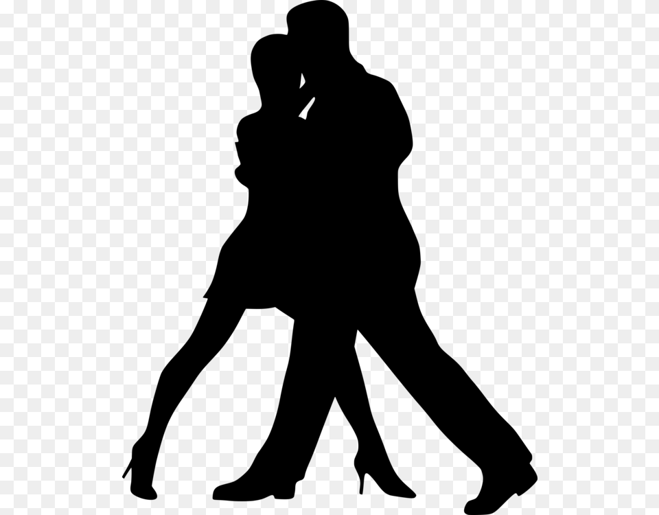 Clipart Dancing Couple Silhouette, Gray Png
