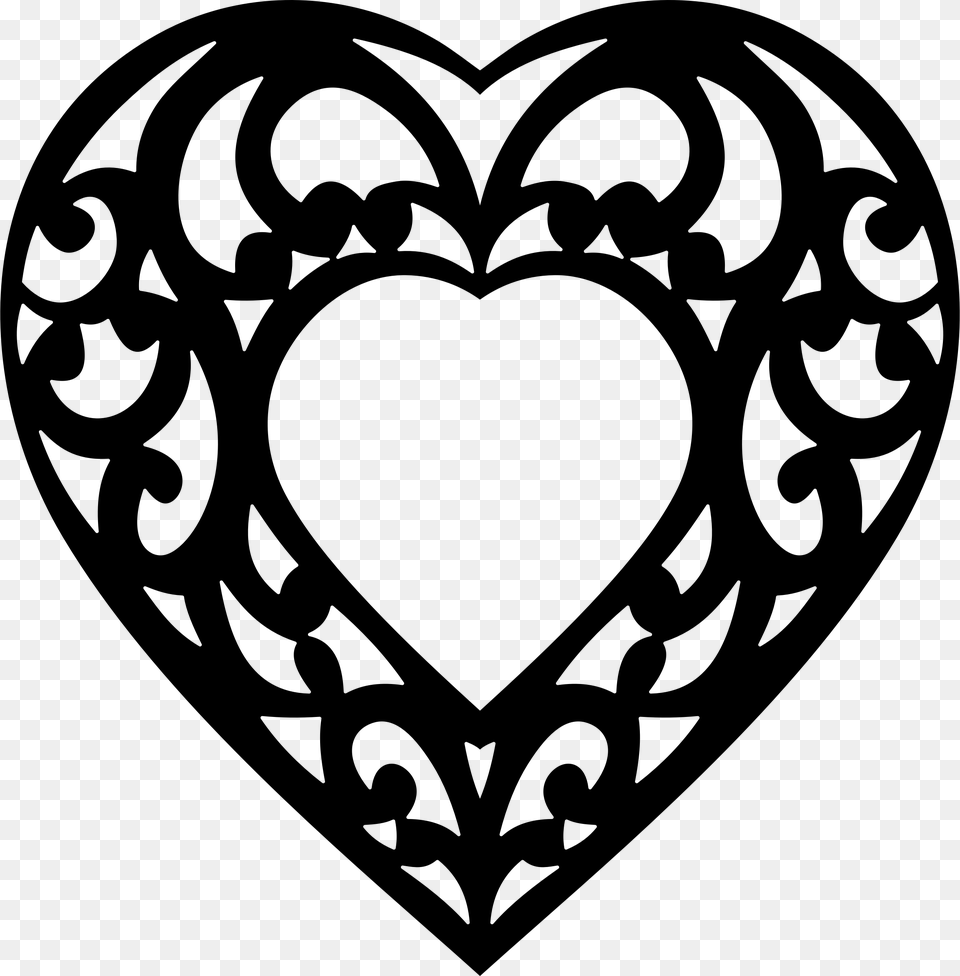 Clipart Decorative Heart, Gray Free Png Download