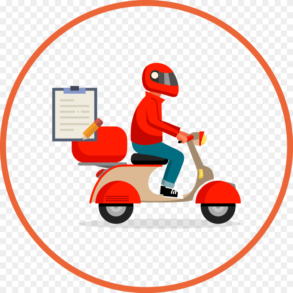 Clipart Delivery Car Clip Art, Vehicle, Transportation, Scooter, Boy Free Png Download