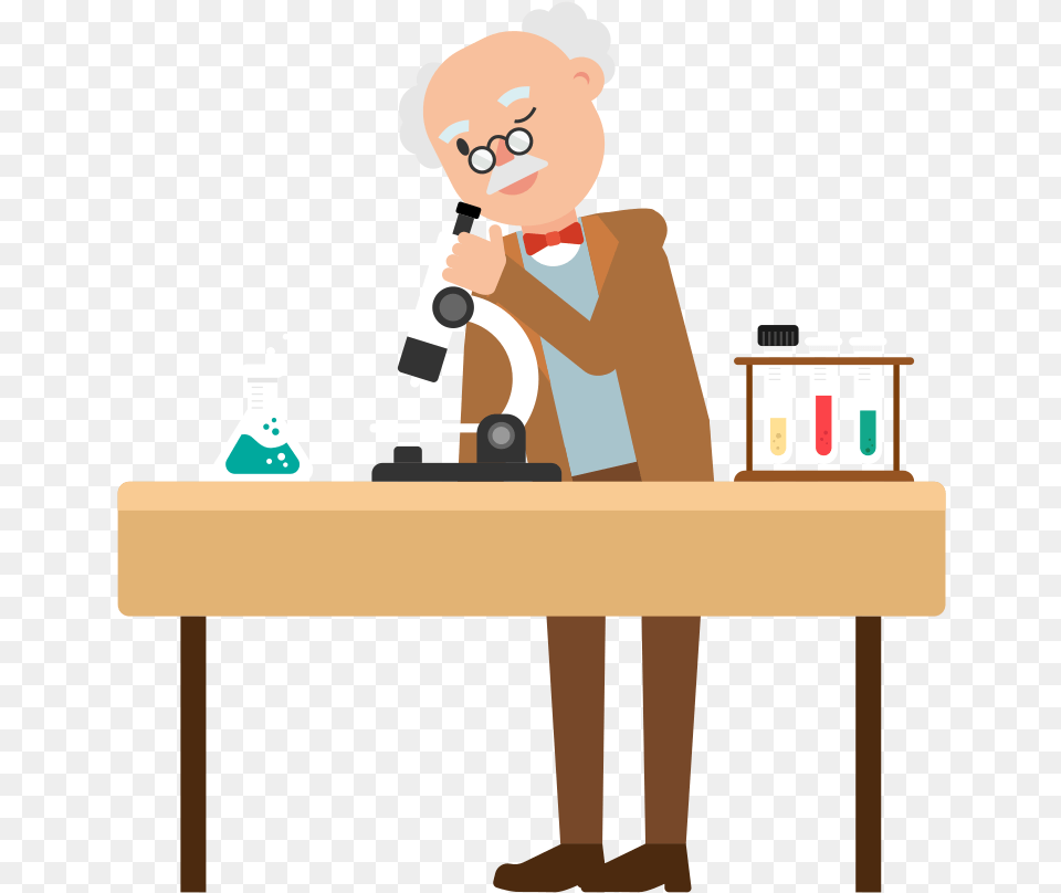 Clipart Desk Cartoon Person Looking Through Microscope Cartoon, Baby, Face, Head Png