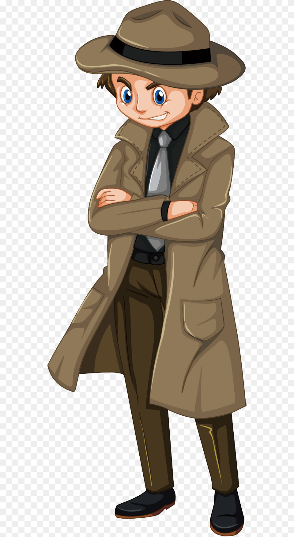 Clipart Detective, Clothing, Coat, Adult, Person Free Transparent Png