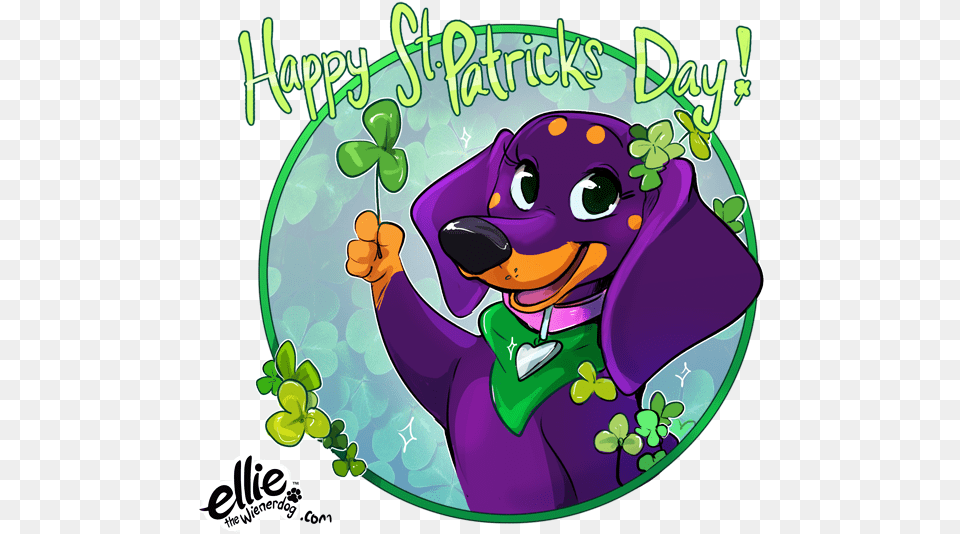 Clipart Dog St Patrick Day Cartoon, Purple, Green, Art, Graphics Free Png Download