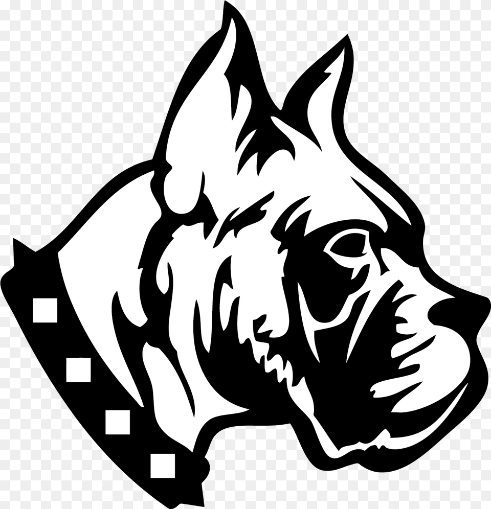 Clipart Dogs Logo Transparent Boxer Dog Black And White Logo, Stencil, Baby, Person Png